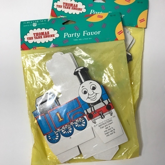 VTG NEW Thomas the Tank Engine Treat Boxes (2) 1990 -Party‎ Invitations (2) 1991 - Picture 2 of 7